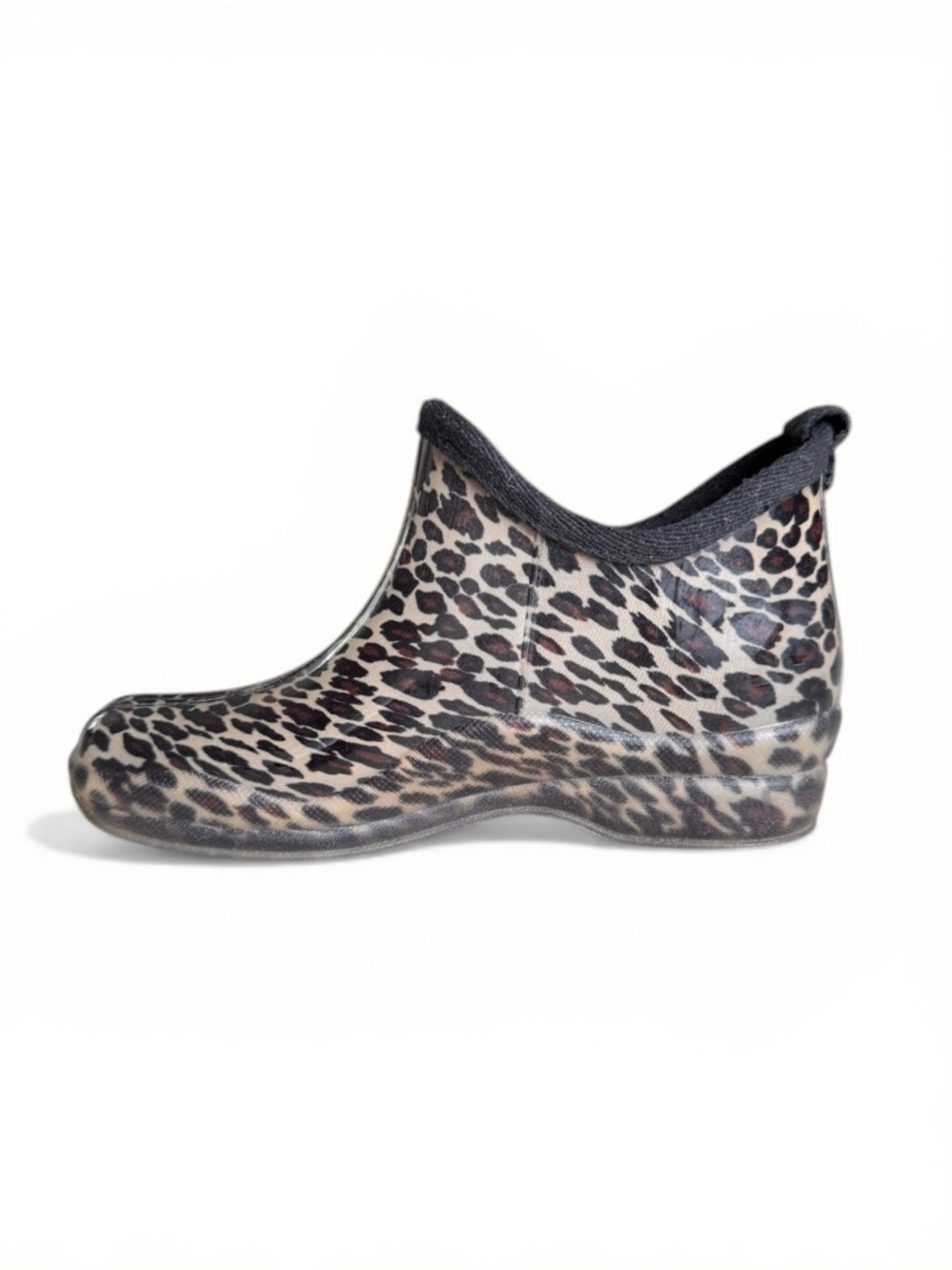 Capelli Leopard Print Rain Boots Ankle Waterproof Rubber Size 7 - Picture 3 of 12